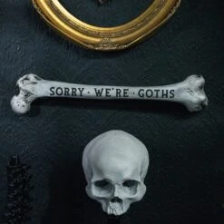Sorry We're Goths Natural Engraved Femur Bone