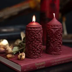 Mildred Victorian Gothic Candle - Crimson Red