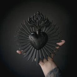 Ardour Sacred Heart Plaque - Solid Black