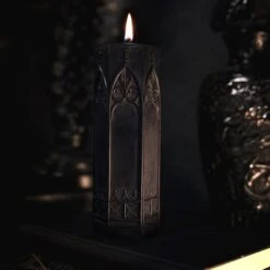 Cathedral Gothic Pillar Candle -The Blackened Teeth Sales cathedral candle the blackened teeth2