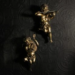 The Golden Cherub With Mandolin -The Blackened Teeth Sales cherub with violin mandolin brass gothic home the