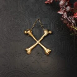 Crossbones Gothic Wall Decor -The Blackened Teeth Sales crossbones gold the blackened teeth gothic homewar 3