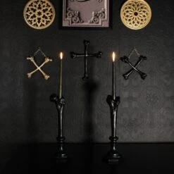 Femur Bone Candlestick Holder -The Blackened Teeth Sales femur candle stick holder the blackened abode goth