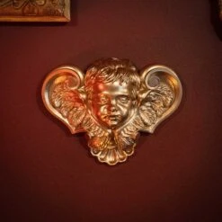 Gabriel Winged Cherub Plaque -The Blackened Teeth Sales gabriel cherub baroque plaque the blackened teeth gothic homeware 1