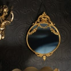 Gold Oval Baroque Mirror