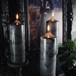 Gothic Pillar Candle - Gravestone Grey -The Blackened Teeth Sales gravestone grey pillar candles the blackened teeth 4