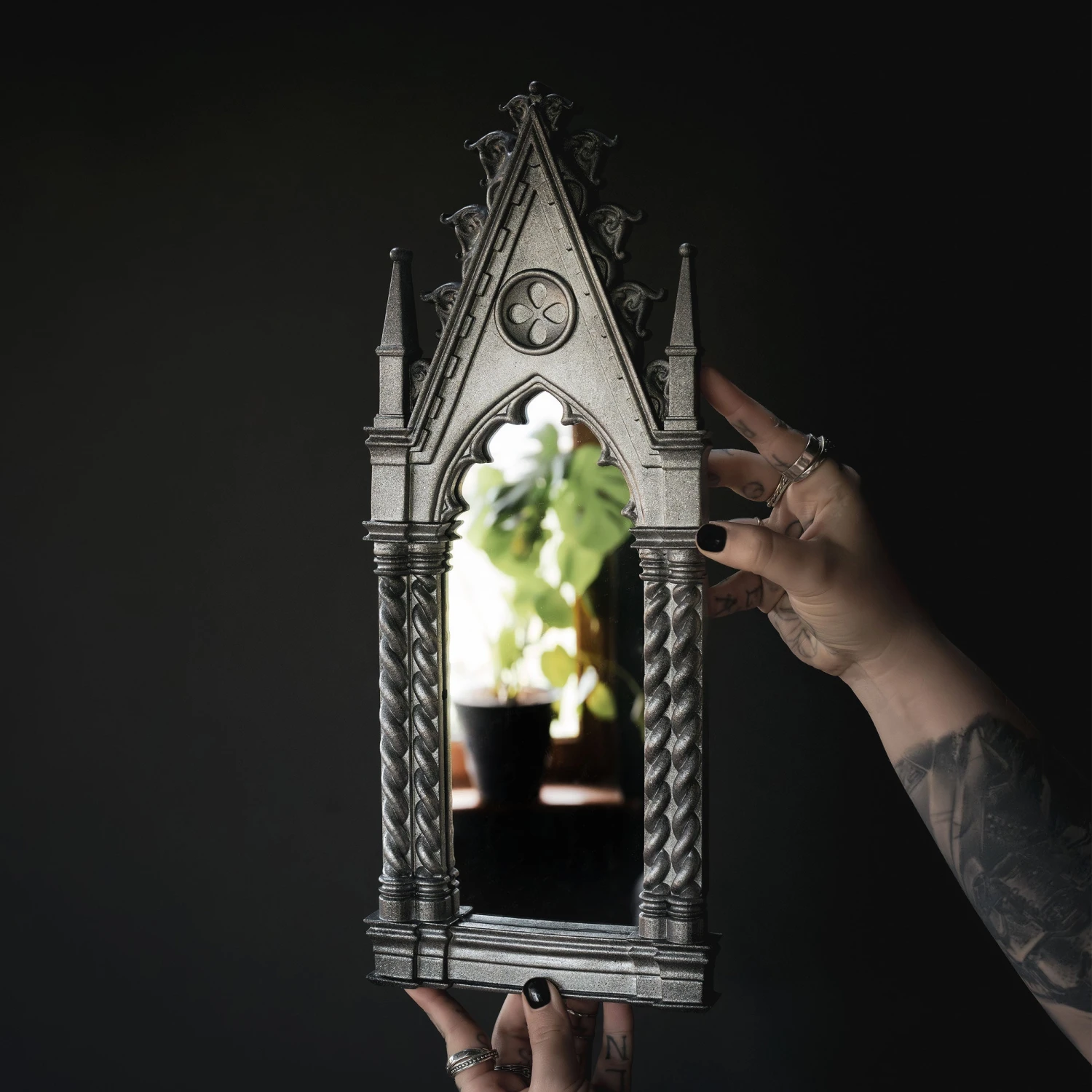 Odette Gothic Cathedral Mirror - Silver 1 Odette Gothic Cathedral Mirror - Silver