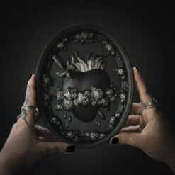 The Sacred Heart Wall Plaque Peony - Silver