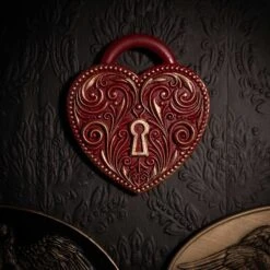Heart Locket Wall Plaque -The Blackened Teeth Sales red heart locket the blackened teeth gothic home decor