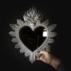 Regina - Silver Large Sacred Heart Mirror