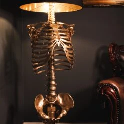 The Gold Skeleton Floor Lamp By The Blackened Teeth -The Blackened Teeth Sales skeleton lamp gold the blackened teeth gothic home