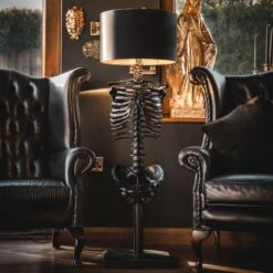The Black Skeleton Floor Lamp By The Blackened Teeth
