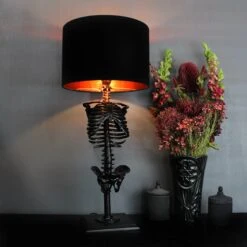 The Skeleton Lamp By The Blackened Teeth -The Blackened Teeth Sales skeletontablelamp blacklampcopper theblackenedteeth