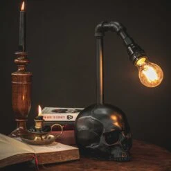 Skull Desk Lamp -The Blackened Teeth Sales skull desk lamp the blackened teeth gothic homeare gothic ligjhting 3