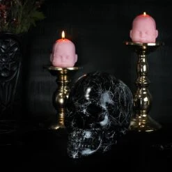 Marbled Skull Ornament -The Blackened Teeth Sales skull ornament black white marble the blackened te