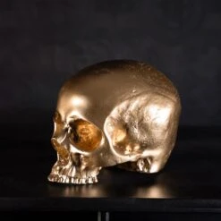 Skull Of Jane Doe Ornament - Gold -The Blackened Teeth Sales skull ornament gold the blackened teeth gothic home decor 1 2