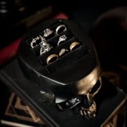 Skull Ring Holder Ornament - Black Edition -The Blackened Teeth Sales skull ring holder ornament the blackened teeth got