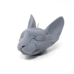 Sphynx Cat Candle -The Blackened Teeth Sales sphynx candle grey 1