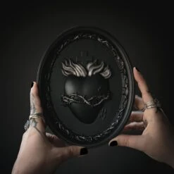 Sacred Heart Wall Plaque Thorns - Silver