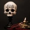 Till Death Skull Plinth - Natural