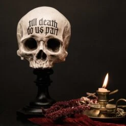 Till Death Skull Plinth - Natural