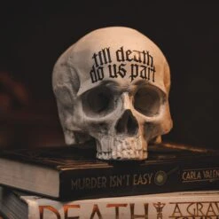 Till Death Do Us Part Skull Ornament -The Blackened Teeth Sales till death do us part skull ornament the blackened teeth gothic home decor 1