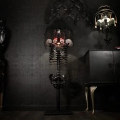 The Skeleton Floor Lamp - Urszula Baroque Edition By The Blackened Teeth -The Blackened Teeth Sales urszula skeleton floor lamp the blackened teeth go